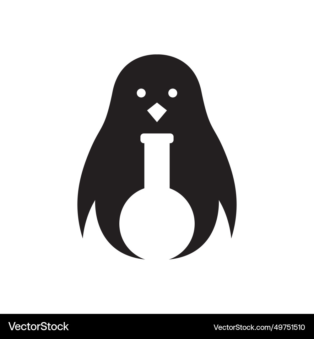Lab penguin logo design image Lab penguin logo design image Vector Image