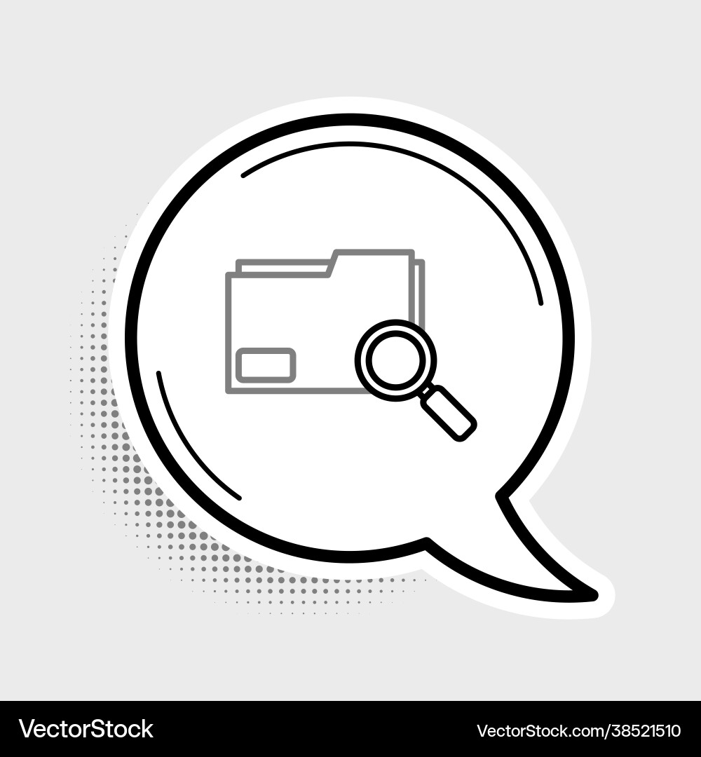 Line search concept with folder icon isolated Line search concept with folder icon isolated vector image