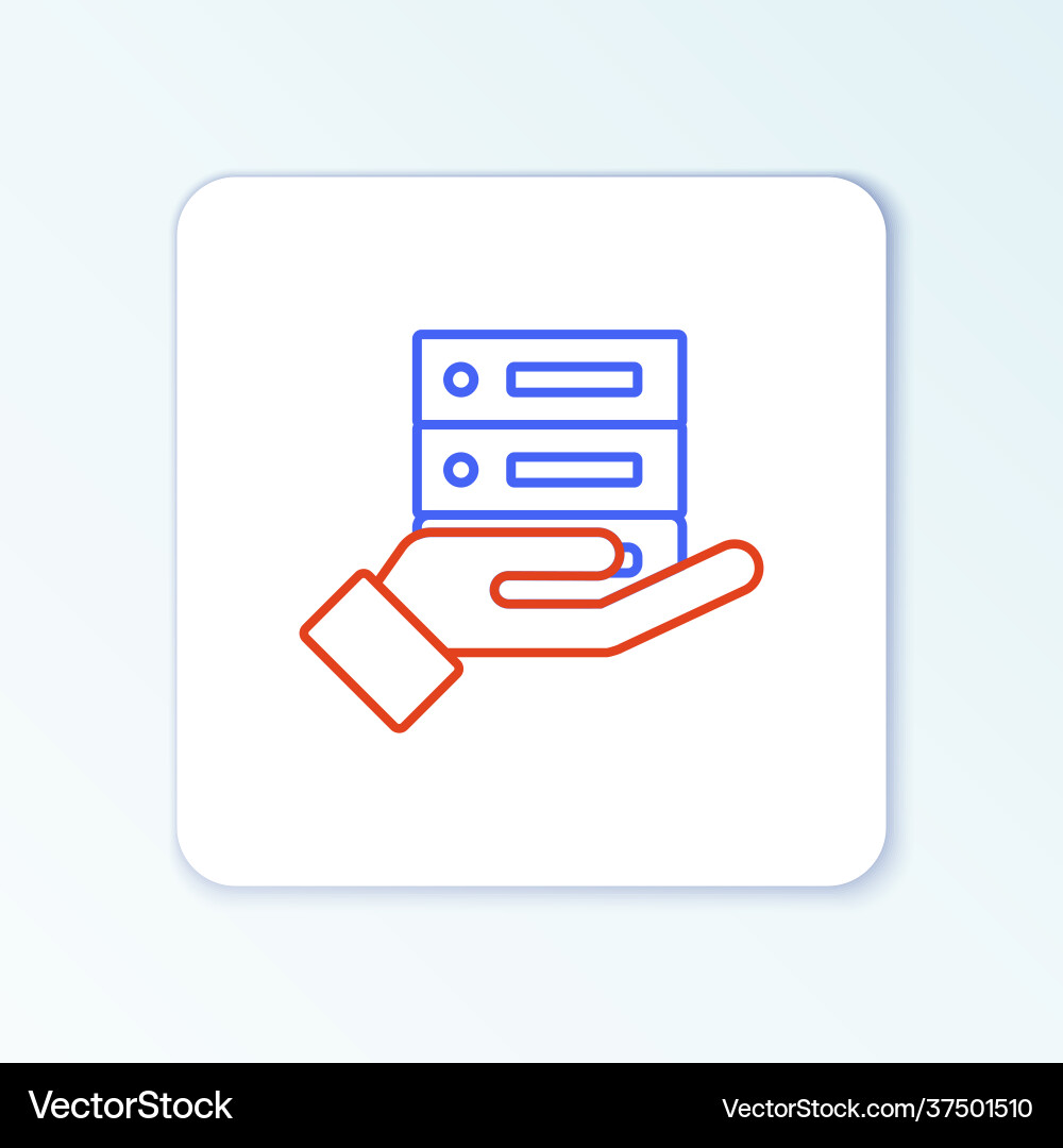Line server data web hosting icon isolated Line server data web hosting icon isolated Vector Image