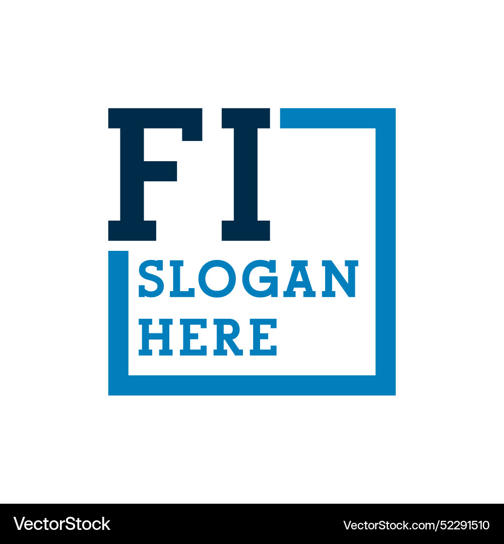 Minimal initials logo letters f and i fi initial Vector Image