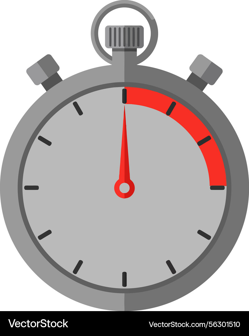 Modern Stopwatch Timer with Red Segment vector image