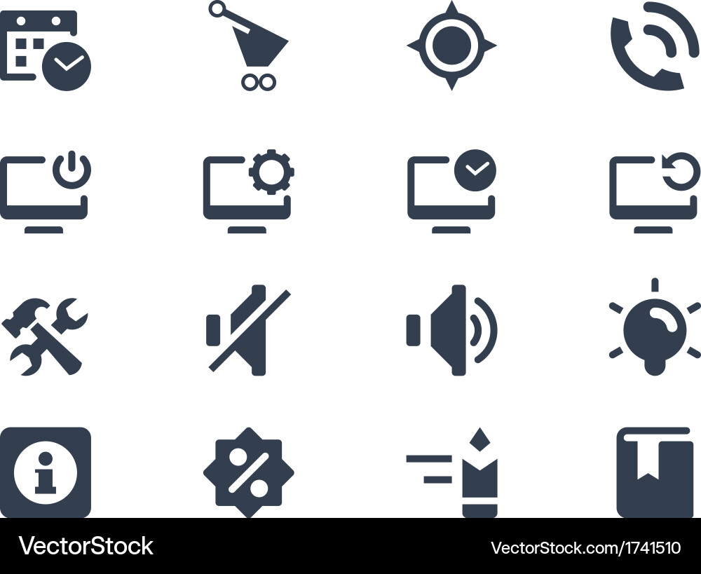 Modern Web & Computer Icons vector image