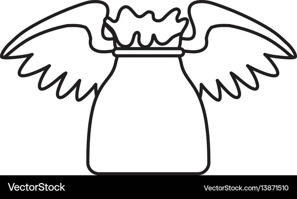Money bag with wings Royalty Free Vector Image