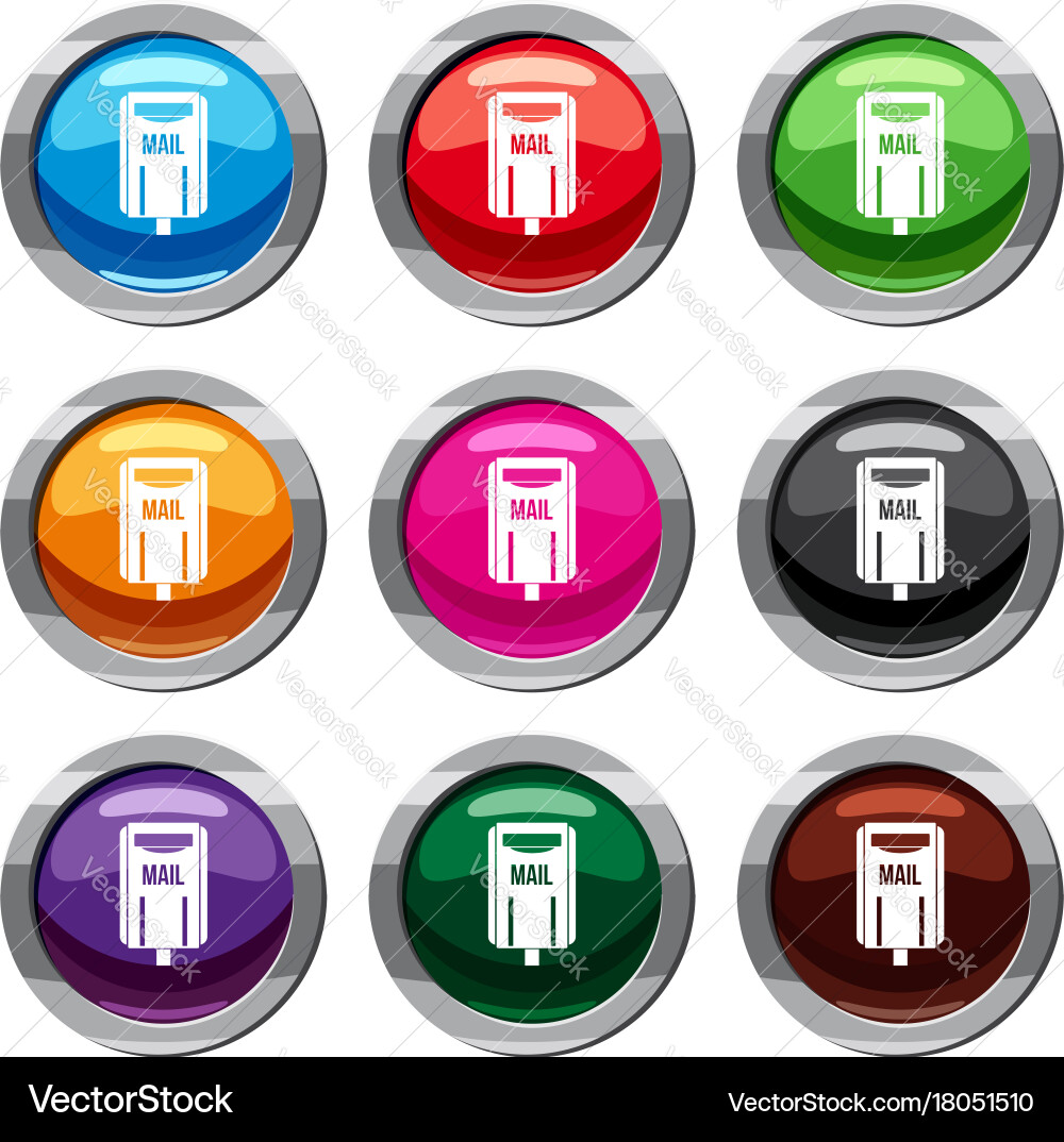 Post box set 9 collection vector image
