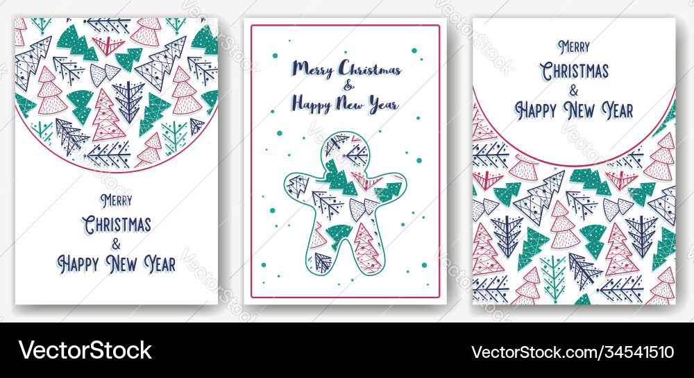 Postcard christmas forest for new year holiday Postcard christmas forest for new year holiday vector image