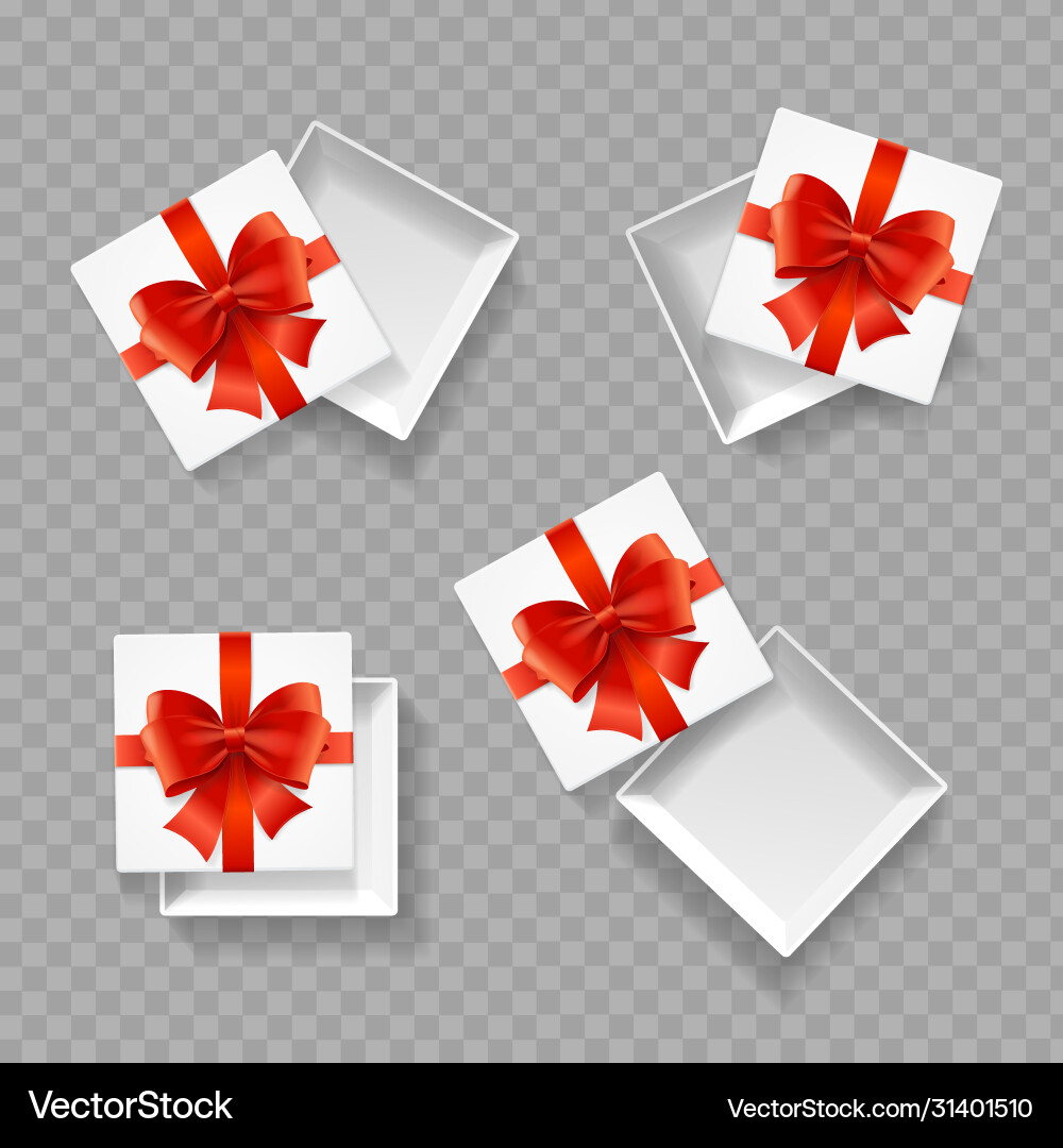 Realistic detailed 3d empty boxes set Realistic detailed 3d empty boxes set vector image