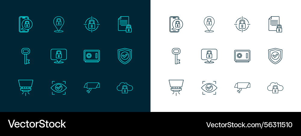 Secure Eye Scan - Lock & Document Icons vector image