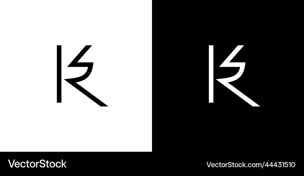 Simple and modern letter kr initials logo design Simple and modern letter kr initials logo design Vector Image