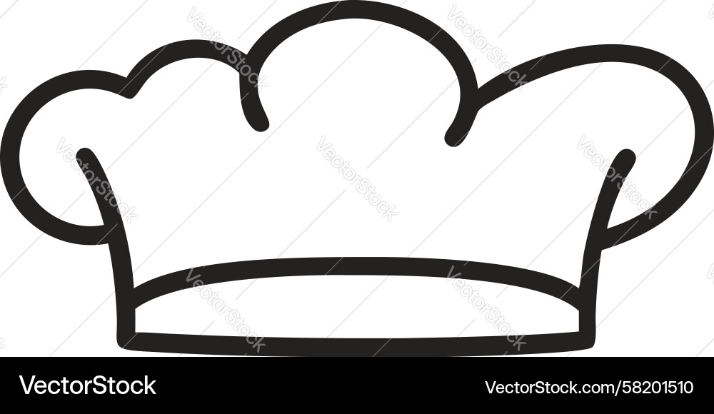 Simple line art chef hat design generative ai Vector Image