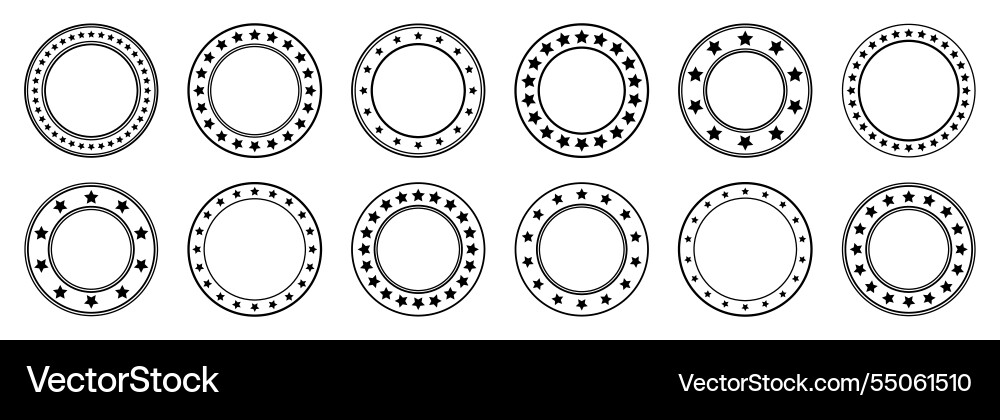 Stars of various sizes arranged in a circle round Stars of various sizes arranged in a circle round vector image
