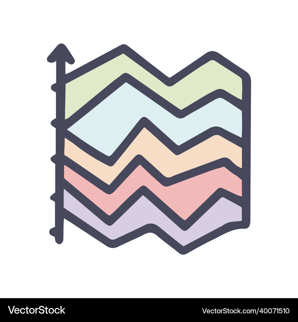 Streamgraph color doodle simple icon design Streamgraph color doodle simple icon design vector image