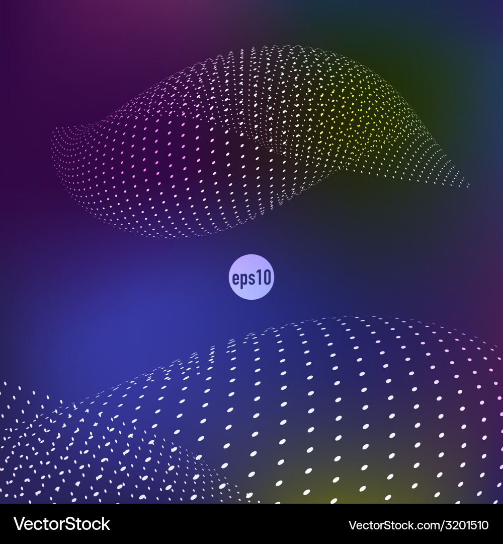 Wavy abstract background with circles vector image