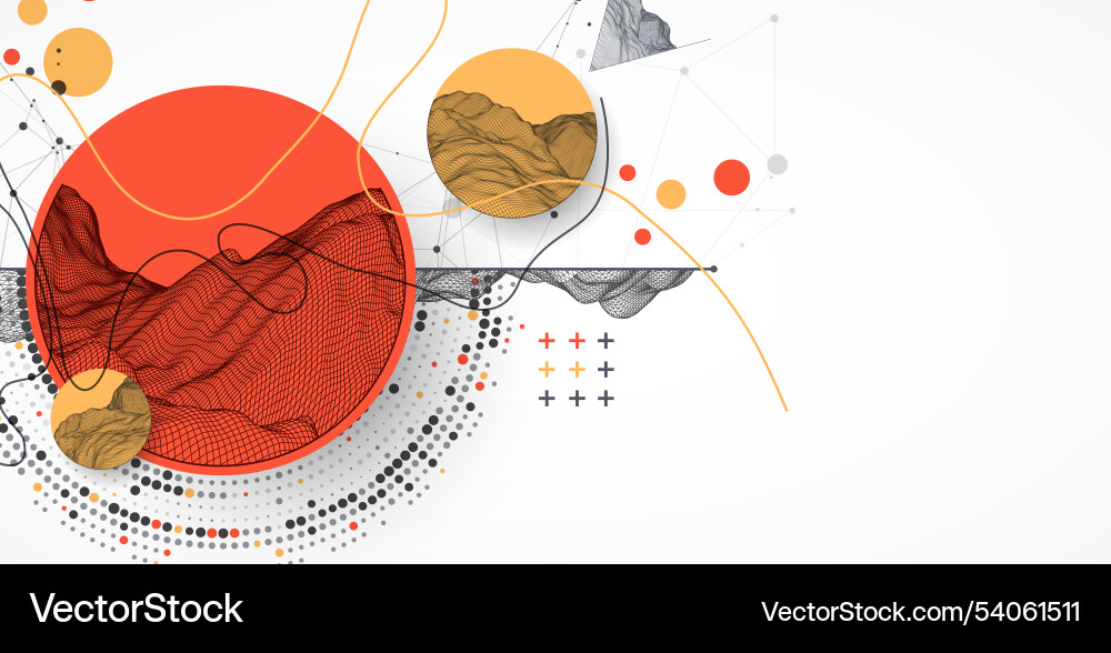 Abstract wave is made in a frame style with half Vector Image