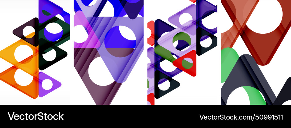 An artistic display of colorful triangles vector image