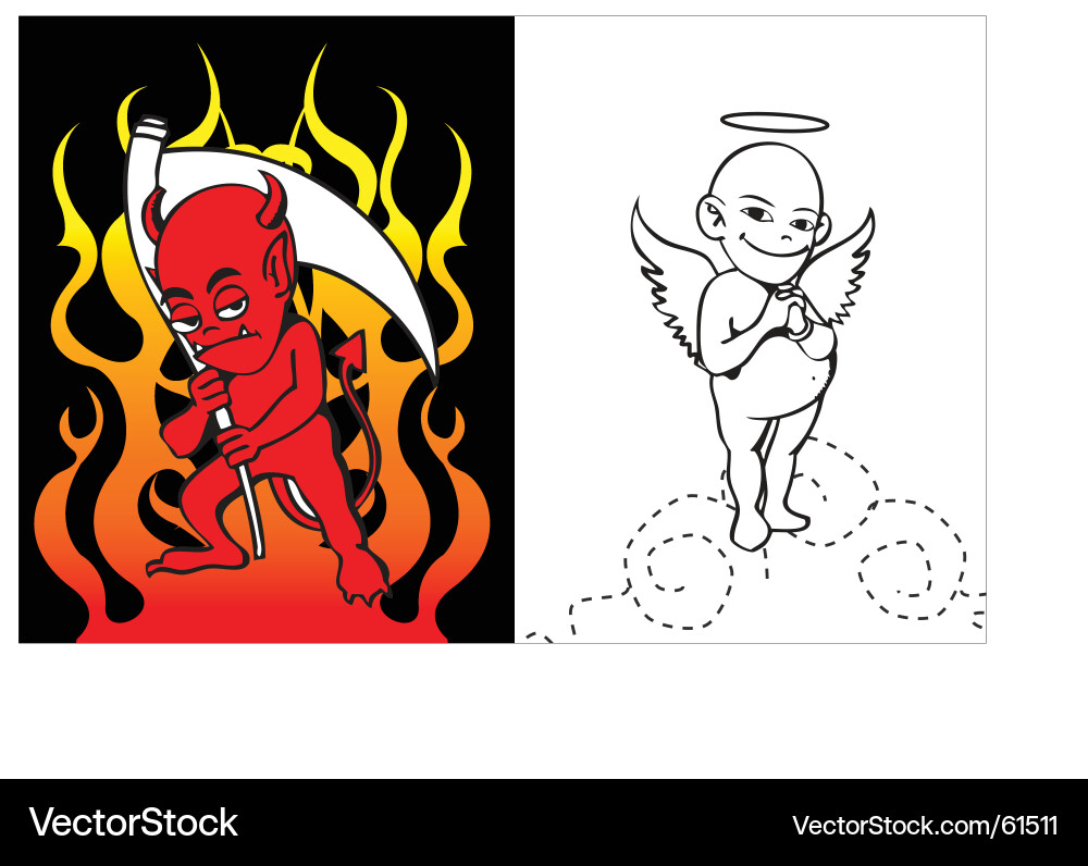 Angel vs evil vector image
