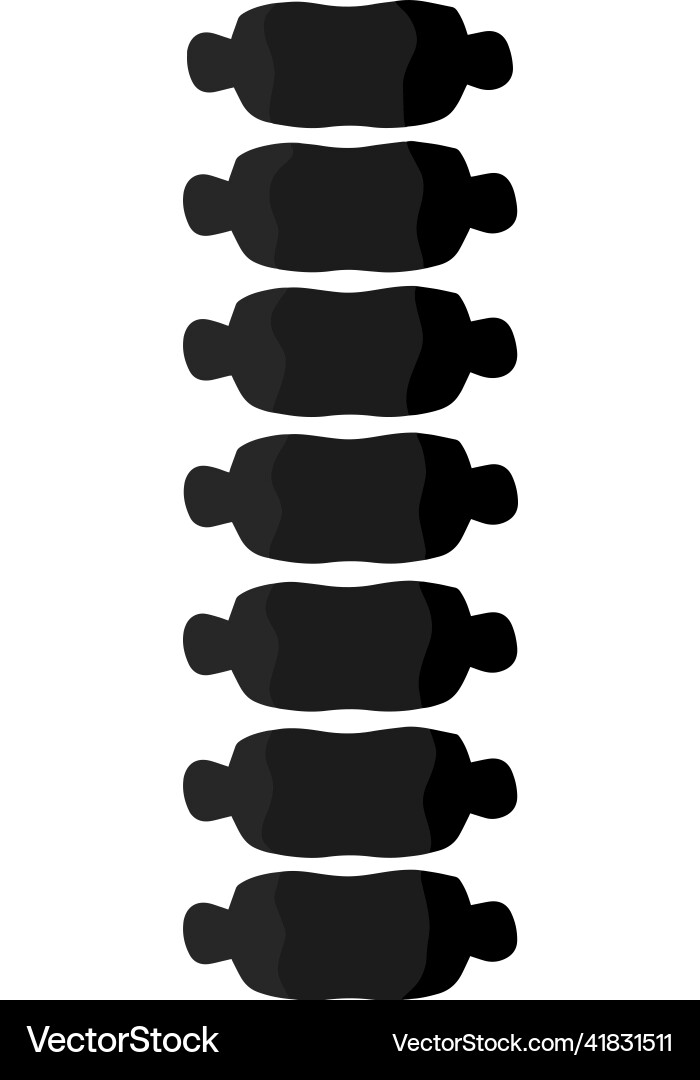 Black silhouette of spine on a white background Black silhouette of spine on a white background vector image