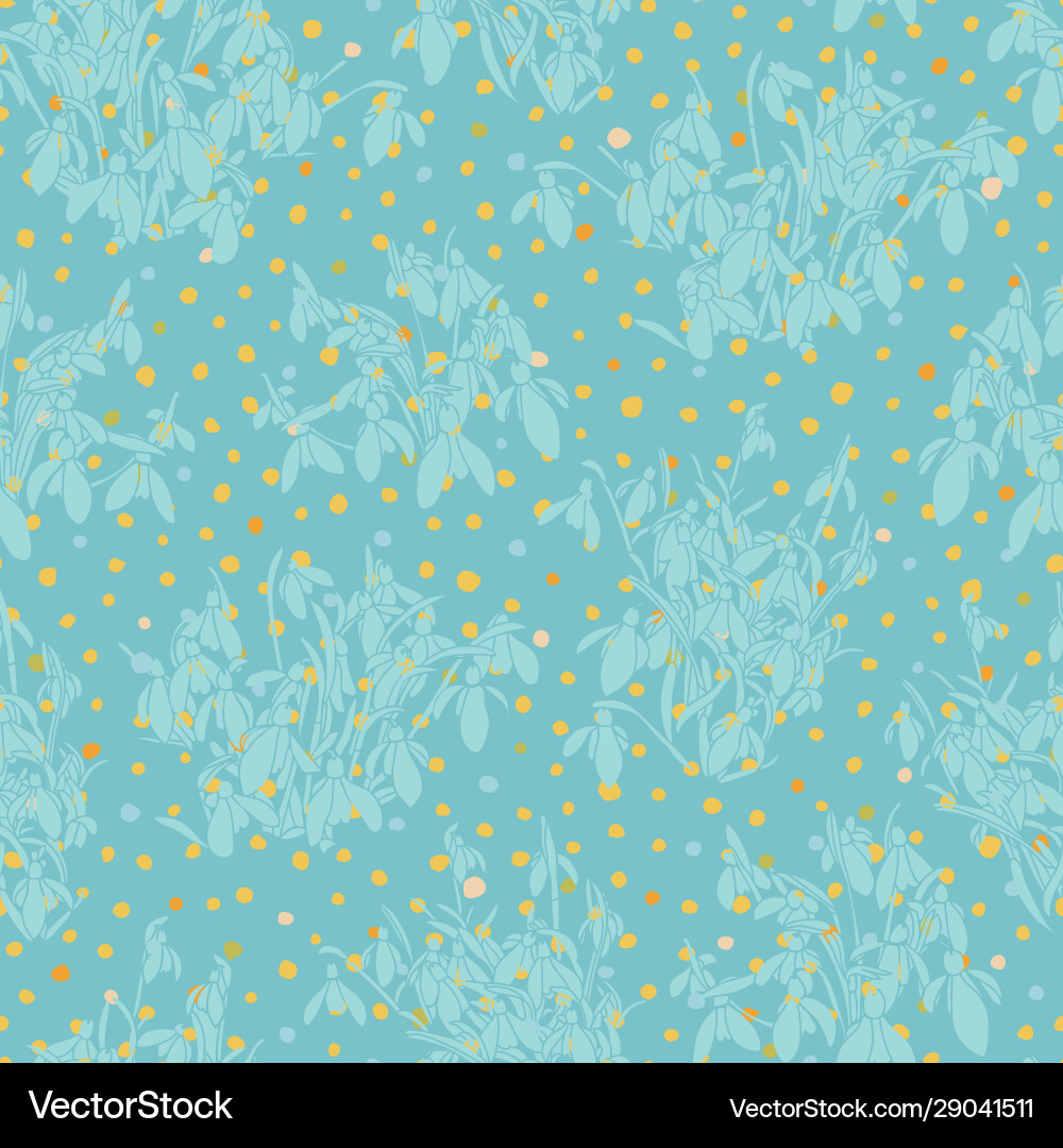 Botany realistic snowdrop easter pattern Vector Image