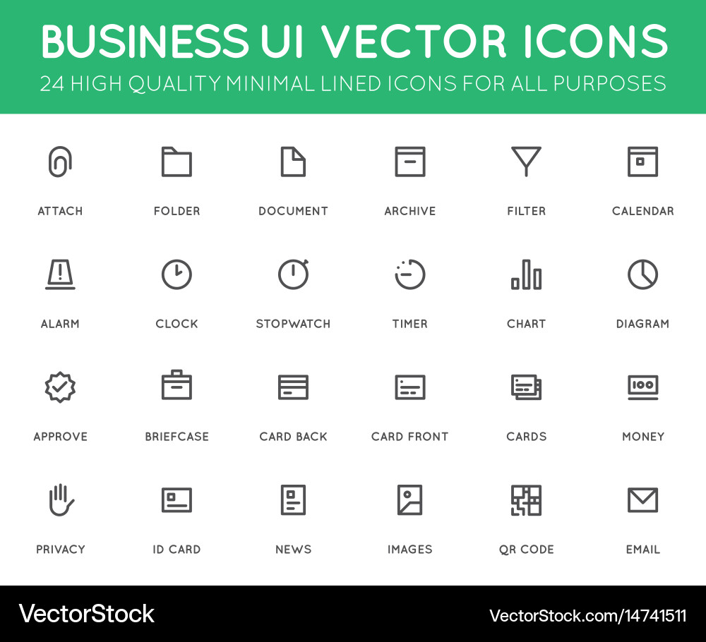 Business user interface ui icon set high quality Vector Image