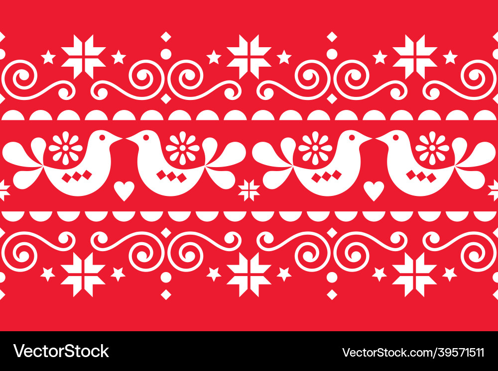 Christmas folk art seamless textile pattern Christmas folk art seamless textile pattern vector image