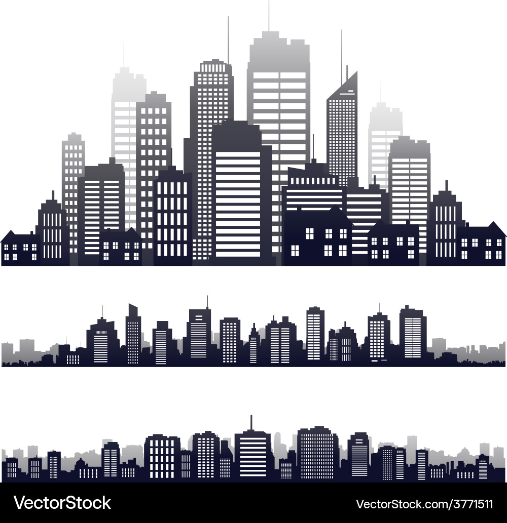 City Skyline Silhouette Vector Image