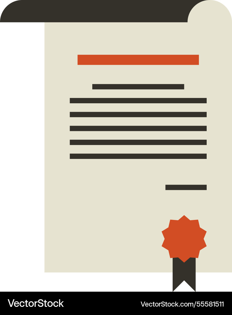 Contract flat web icon concept Royalty Free Vector Image