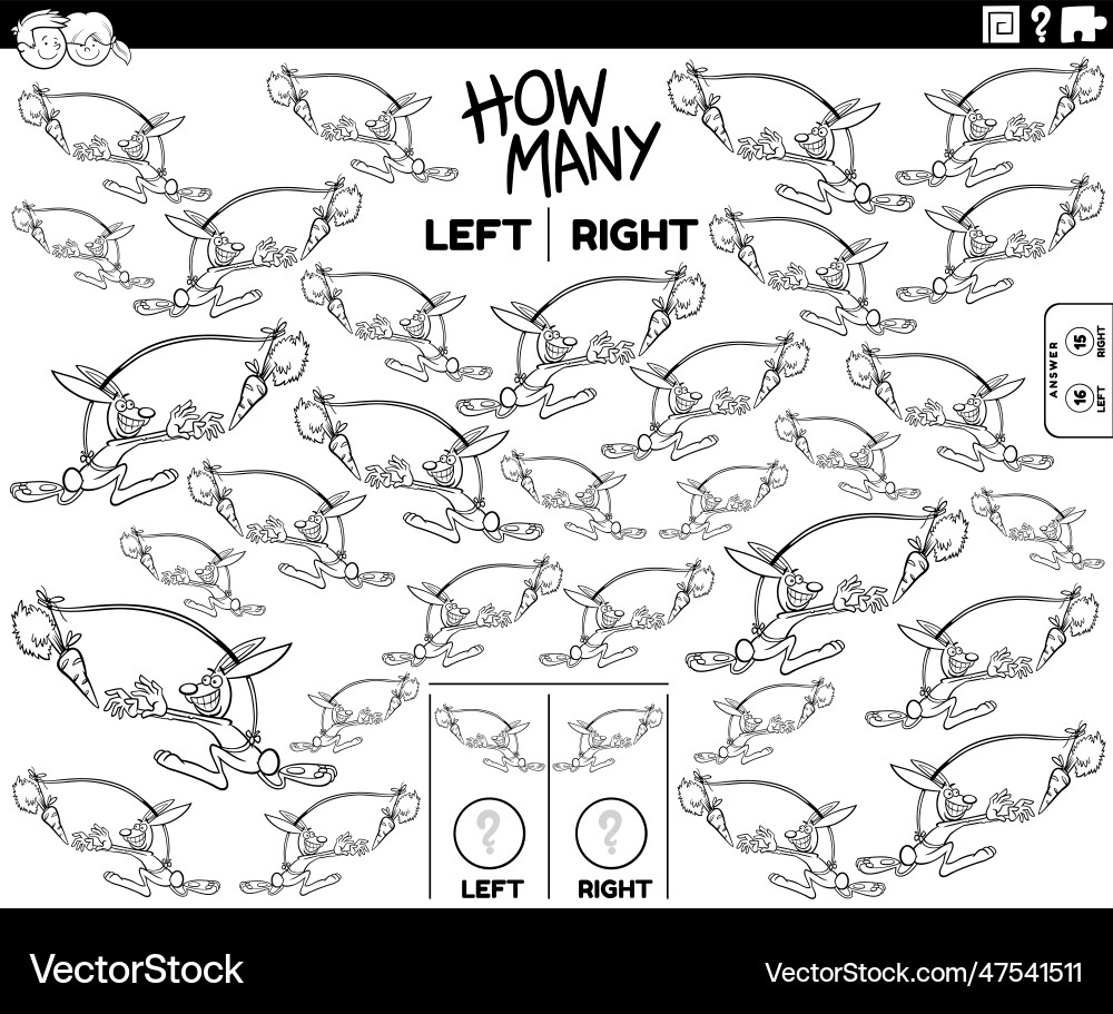 Counting pictures of comic rabbit chasing Counting pictures of comic rabbit chasing vector image