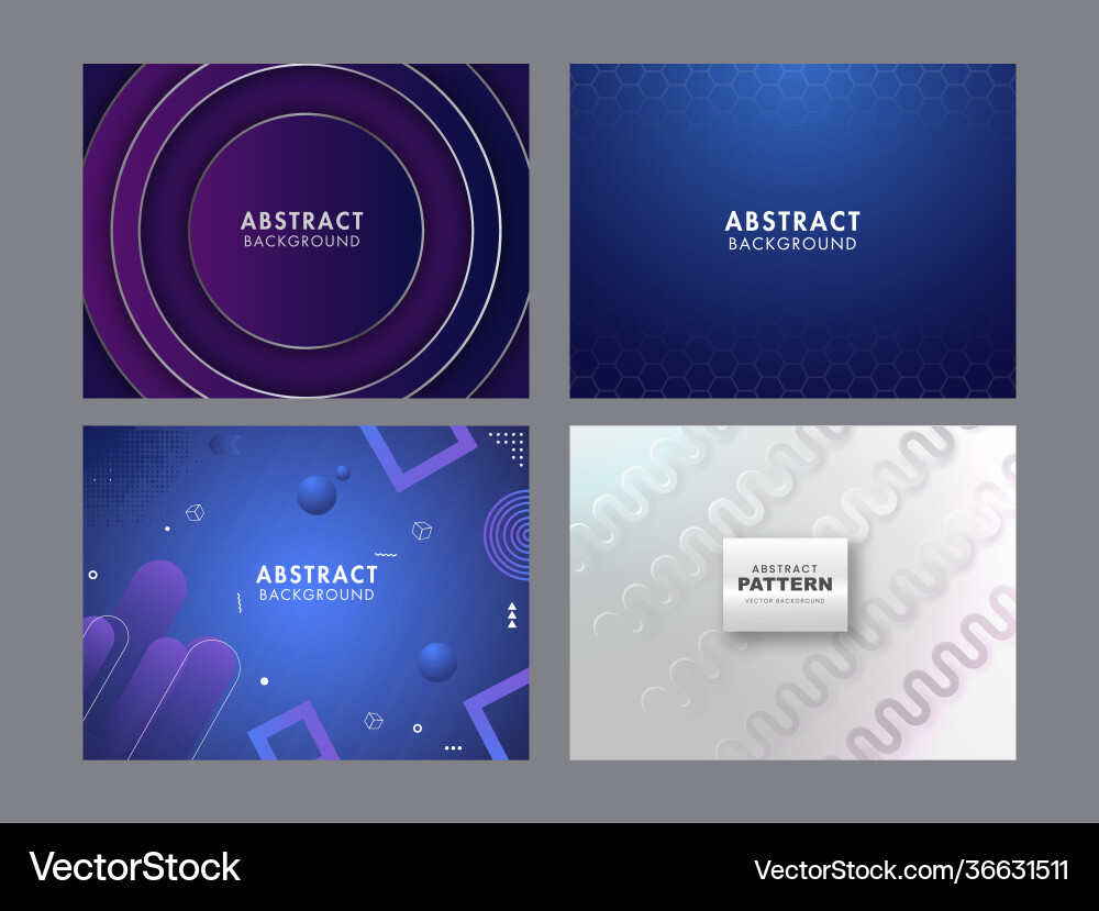 Different style abstract background in four vector image