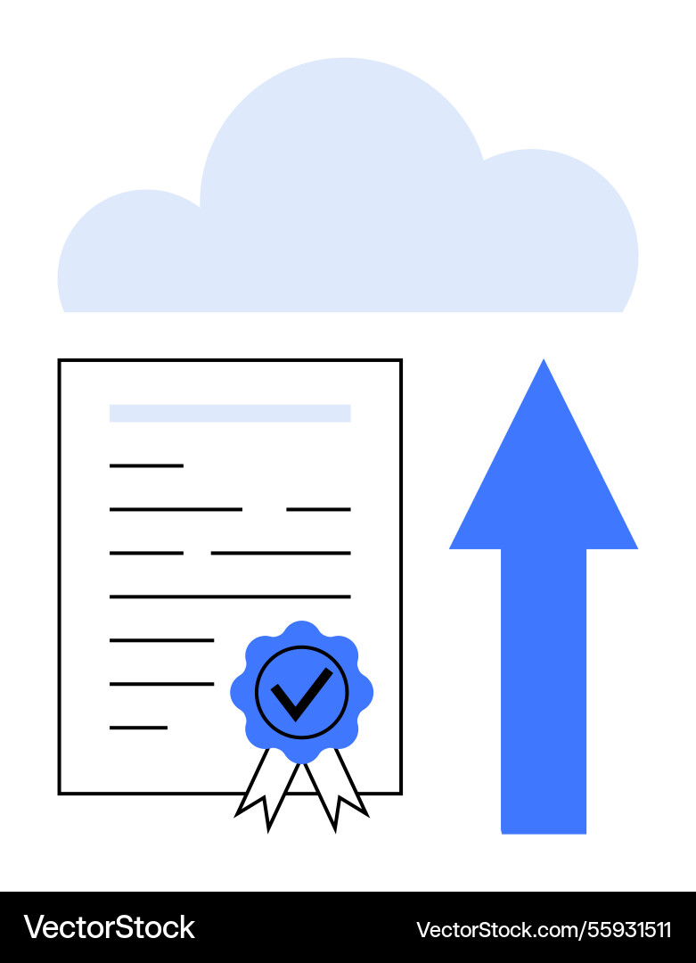 Digital document storage with cloud upload Digital document storage with cloud upload vector image