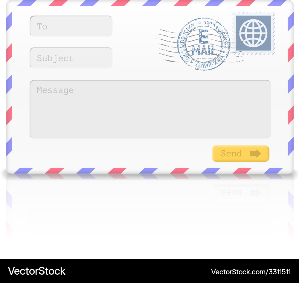 Email envelope isolated on white background Vector Image