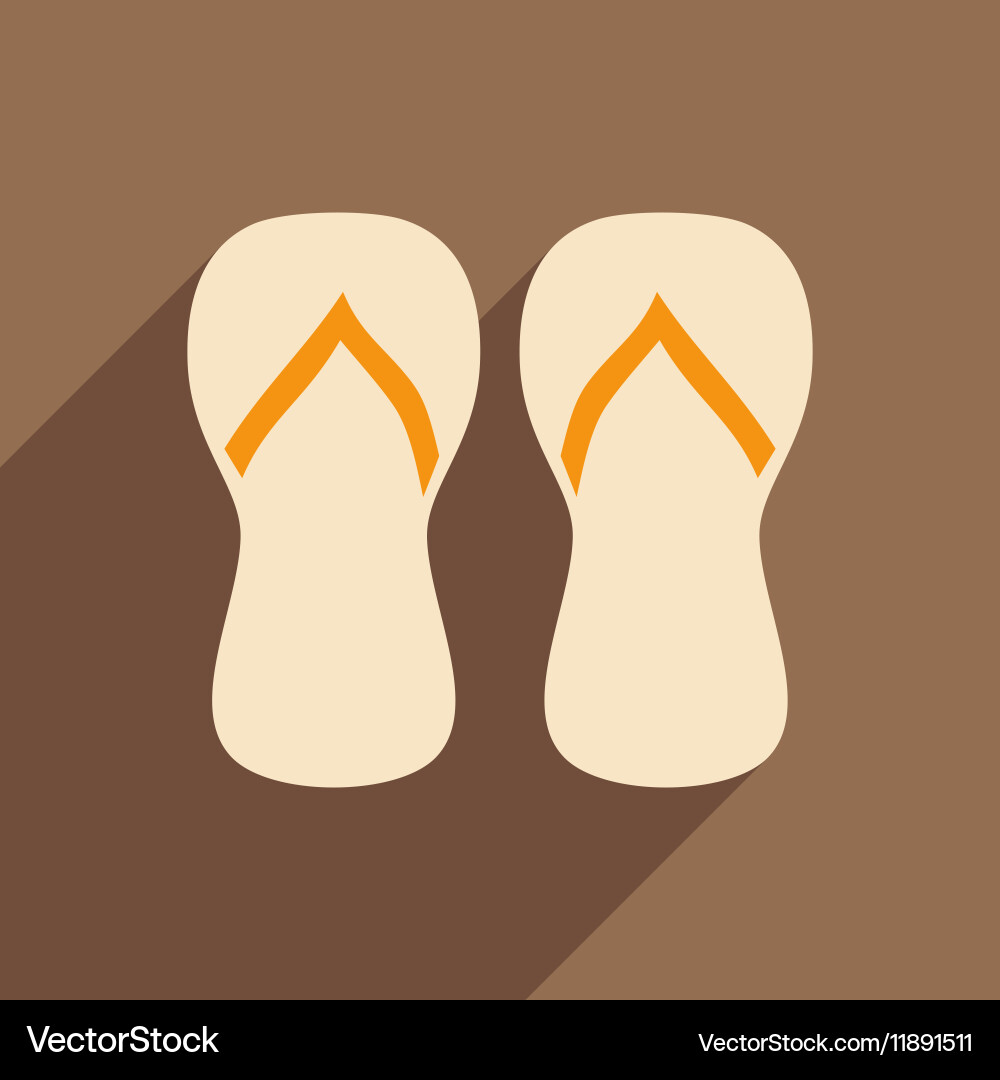 Flat with shadow icon and mobile application beach Vector Image