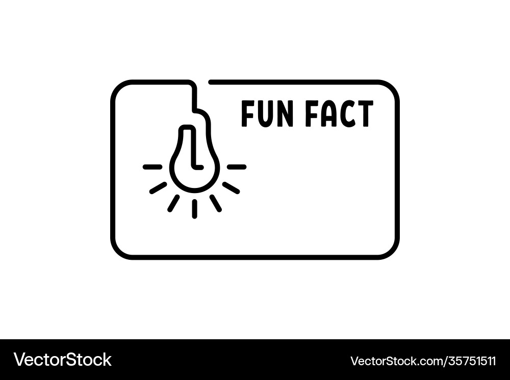 Frame lamp and text fun fact Frame lamp and text fun fact vector image