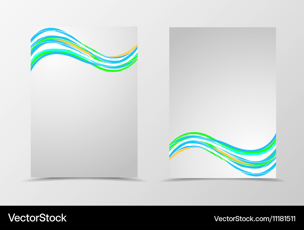 Front and back dynamic wave flyer template design Vector Image