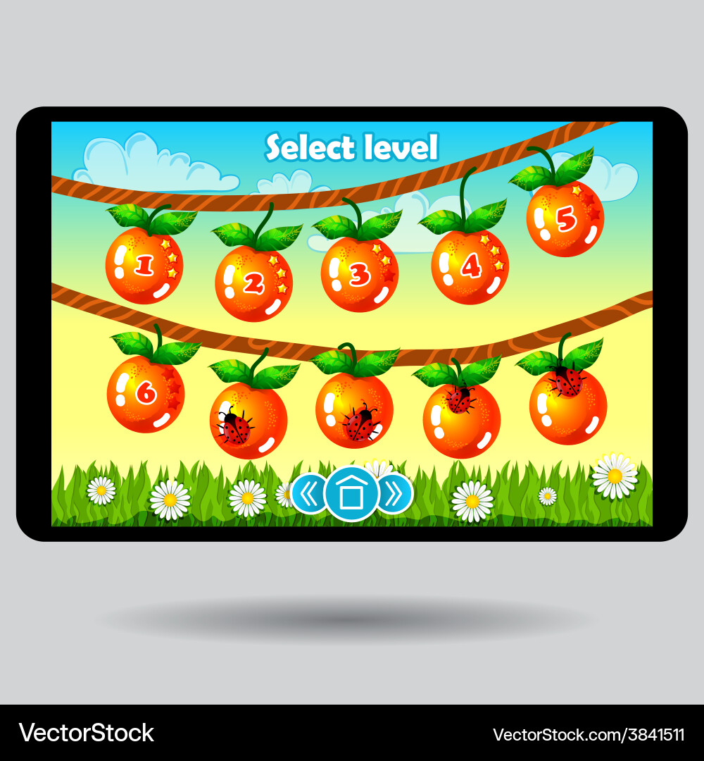 Fruit Level Selection UI vector image