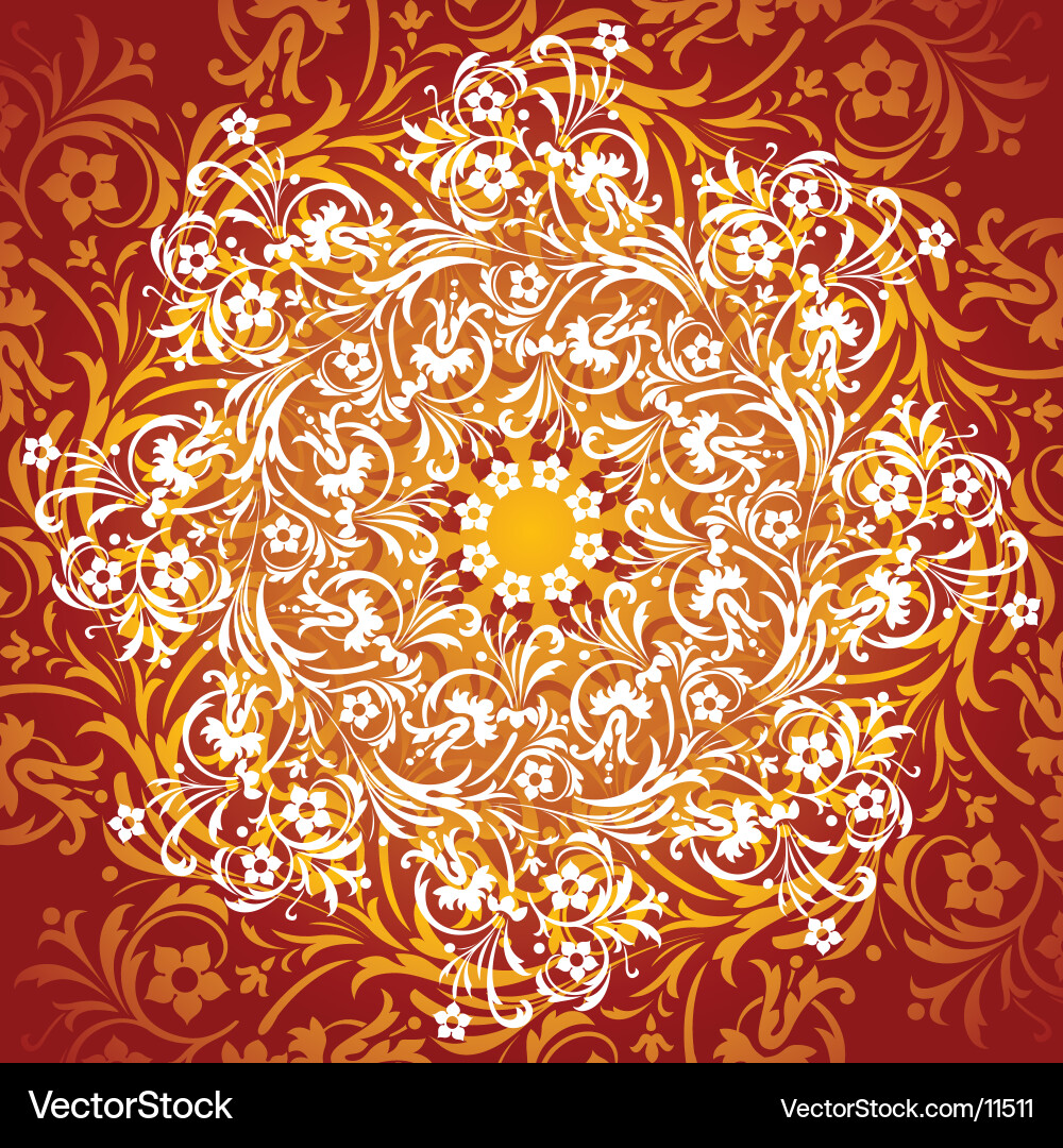 Intricate Floral Scroll Pattern Vector Image