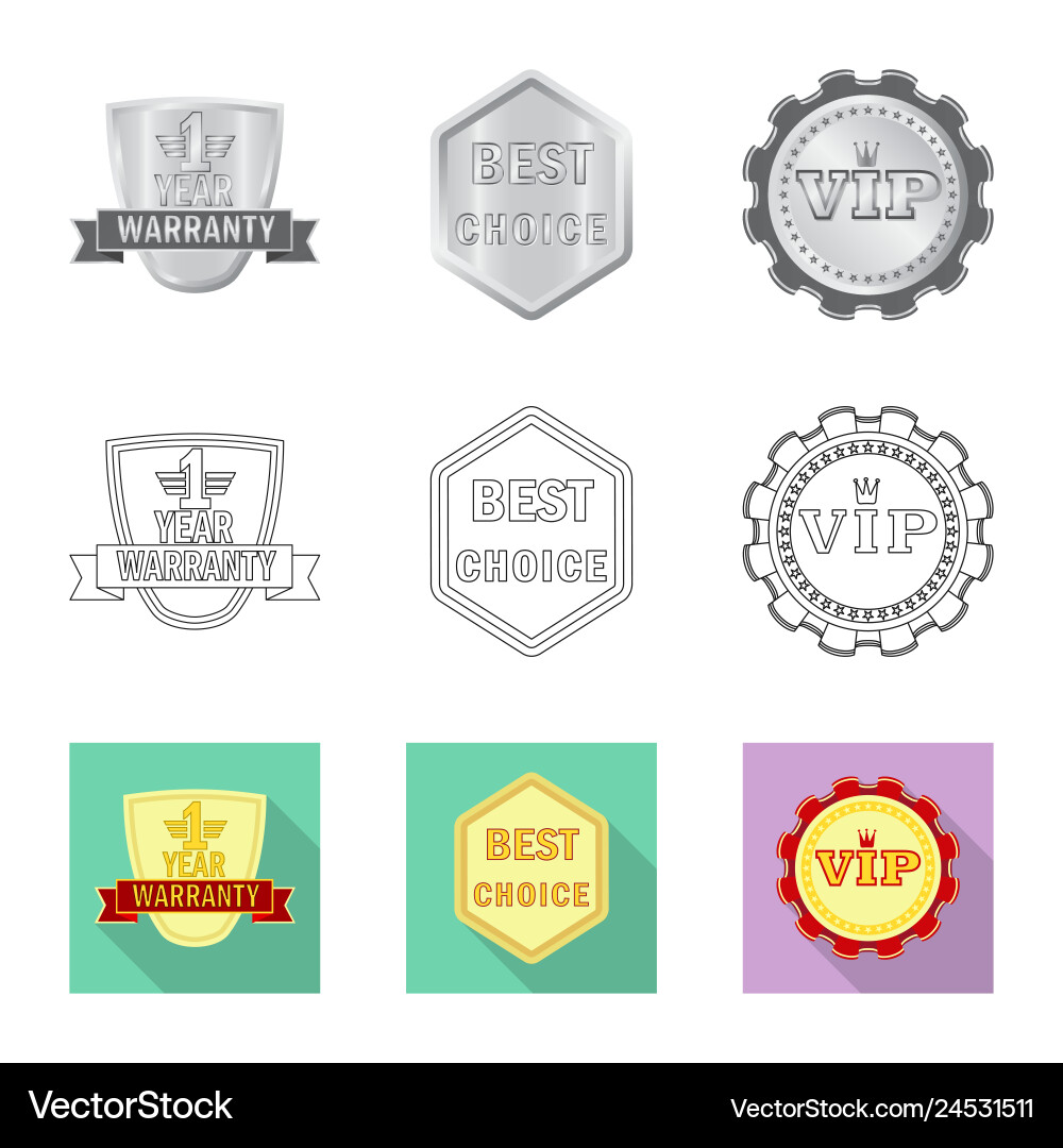 Isolated object of emblem and badge icon set Isolated object of emblem and badge icon set vector image