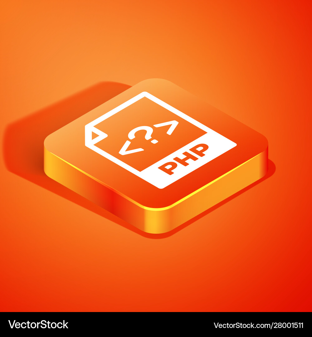 Isometric php file document download button Isometric php file document download button vector image