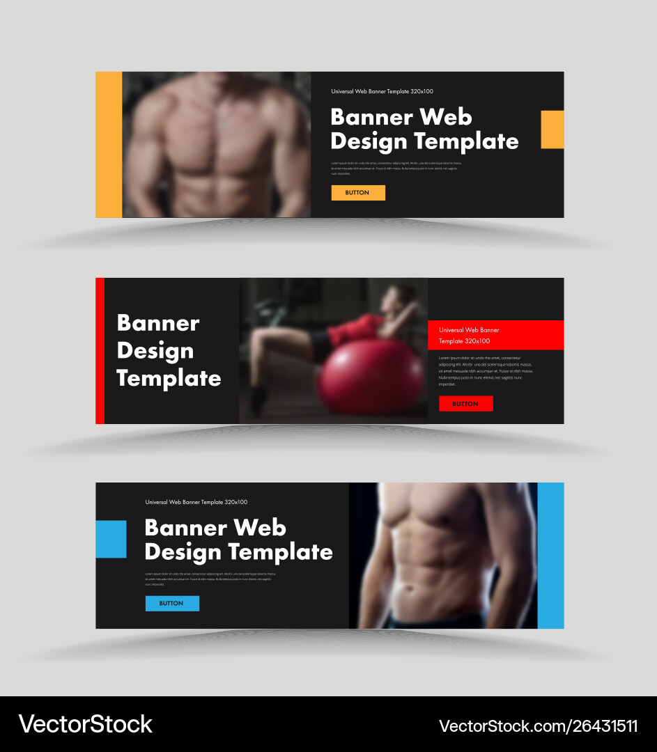 Legen Sie horizontale schwarze Web-Banner mit Platz Legen Sie horizontale schwarze Web-Banner mit Platz vektorbild