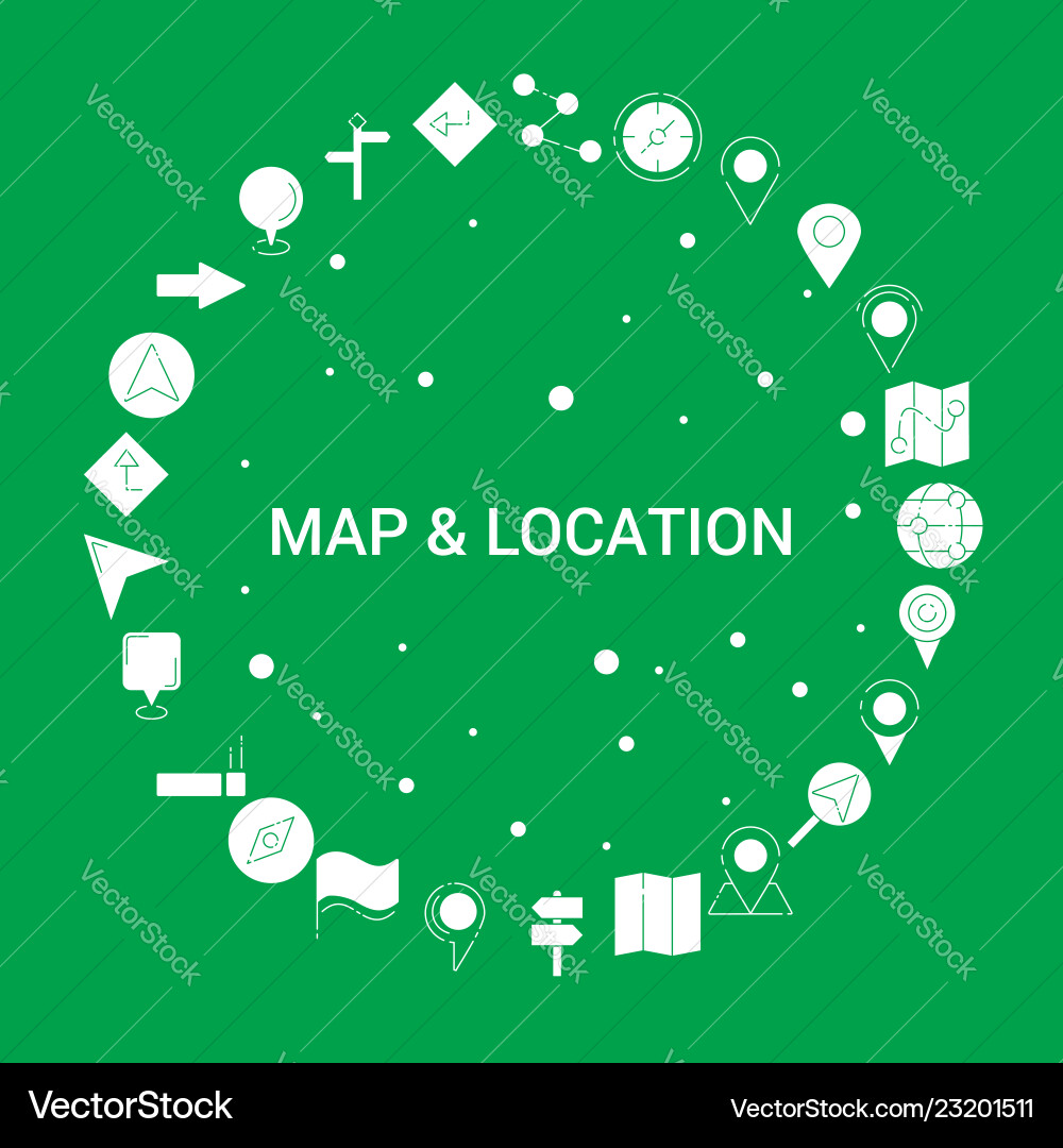Map and location icon set infographic template Vector Image
