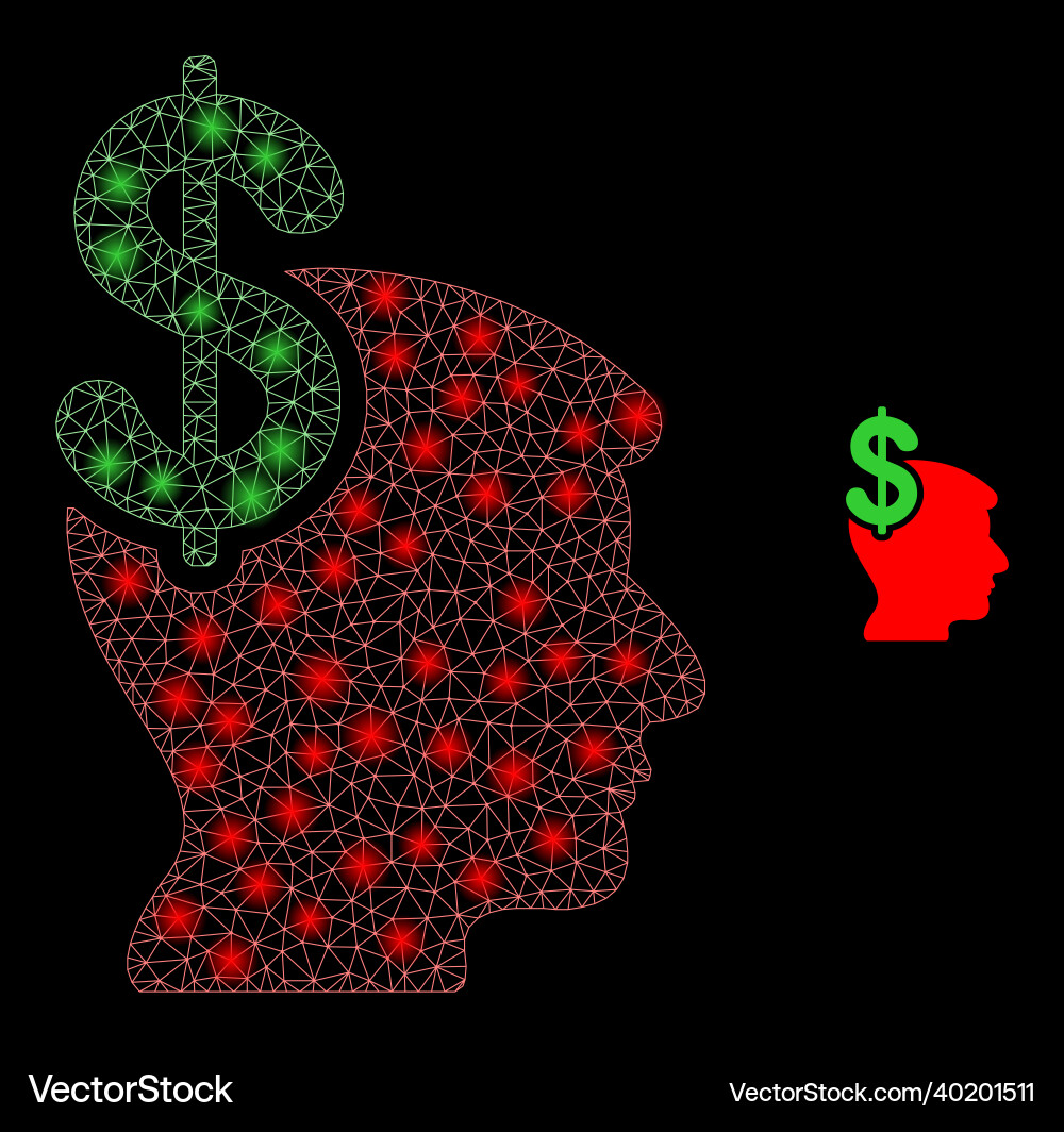 Mesh web business thinking with glowing Mesh web business thinking with glowing vector image
