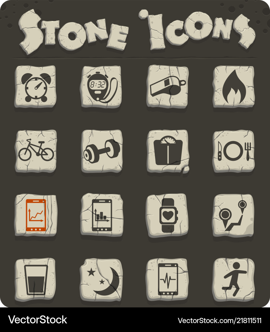 Monitoring apps icon set Vector Image
