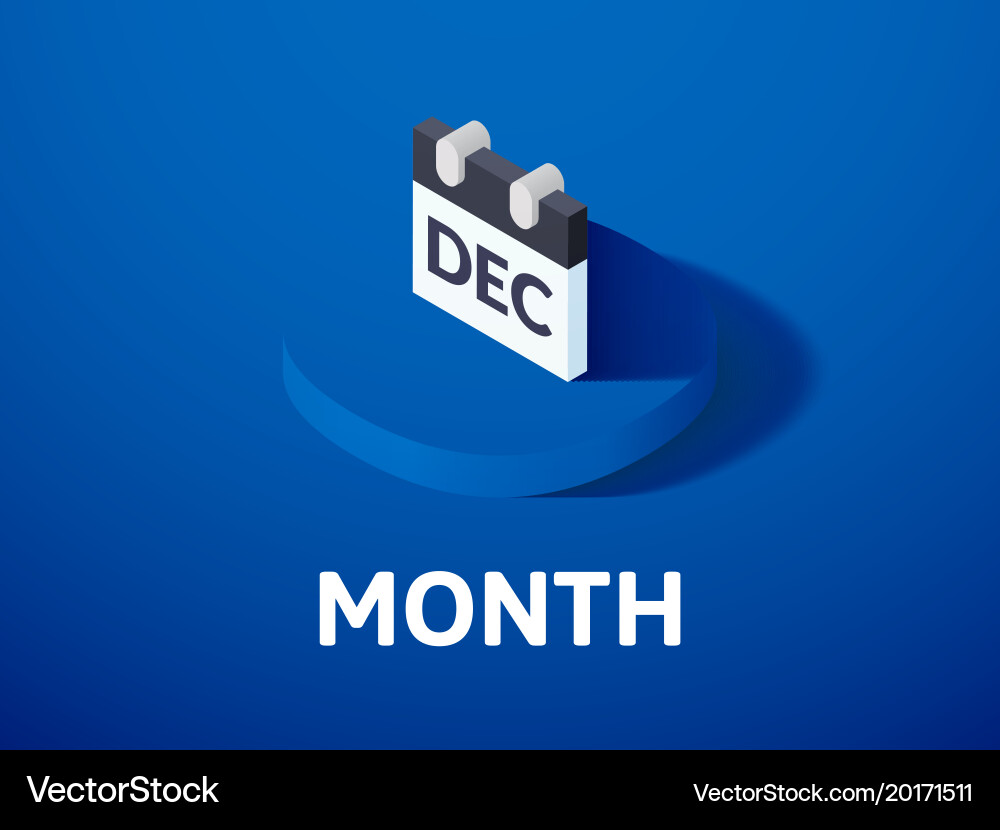 Month isometric icon isolated on color background vector image