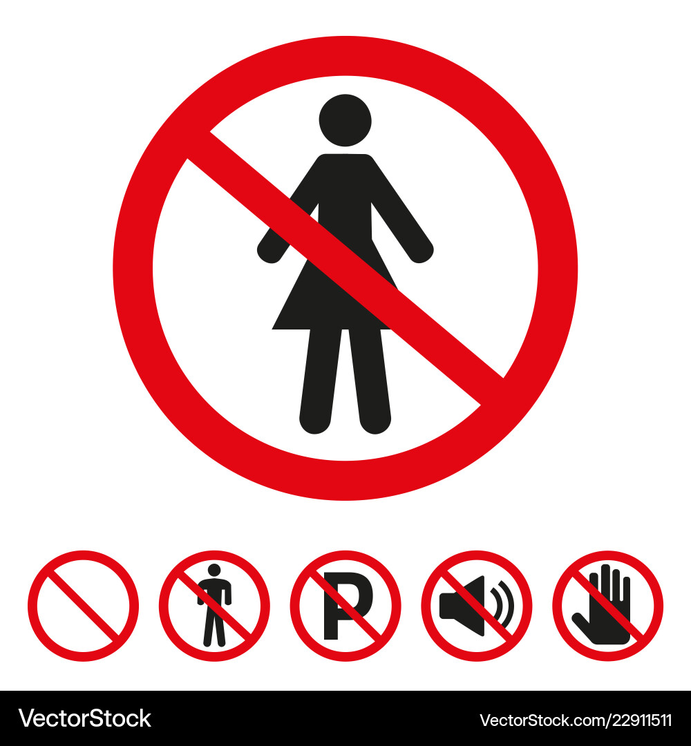 No woman sign on white background No woman sign on white background Vector Image