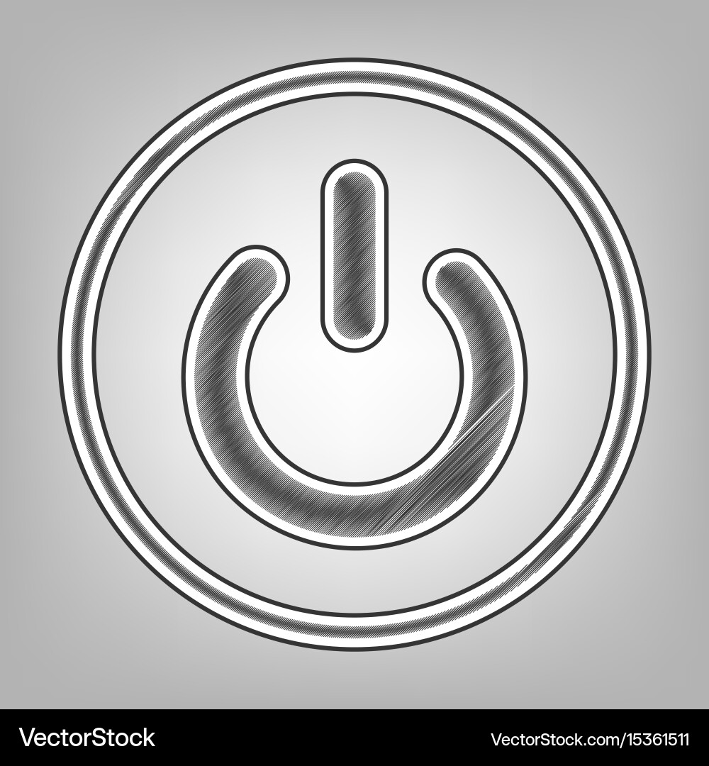 On off switch sign pencil sketch – Royalty-Free Vector | VectorStock
