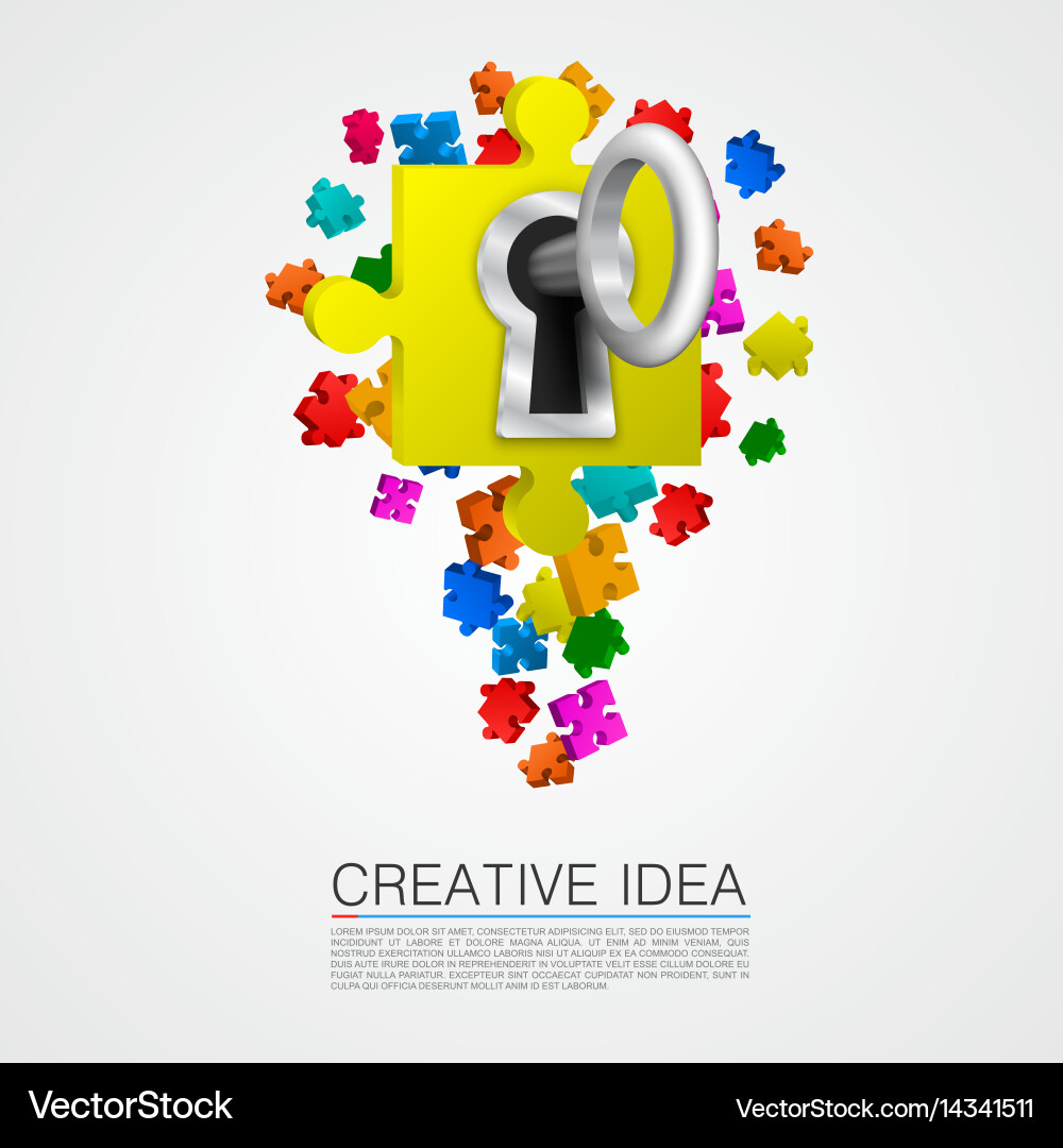 Puzzle with Key Concept vector image