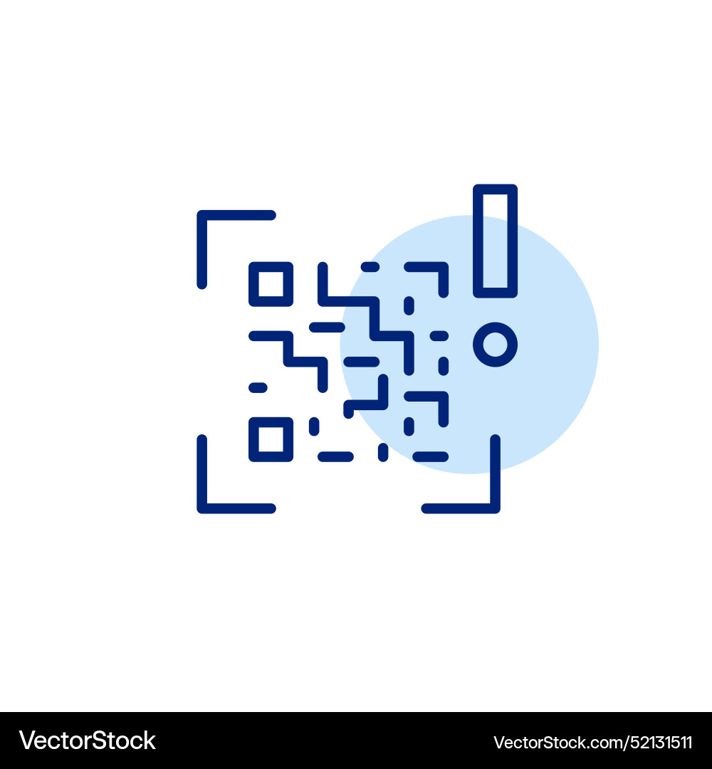 Qr code scan and exclamation mark security Vector Image