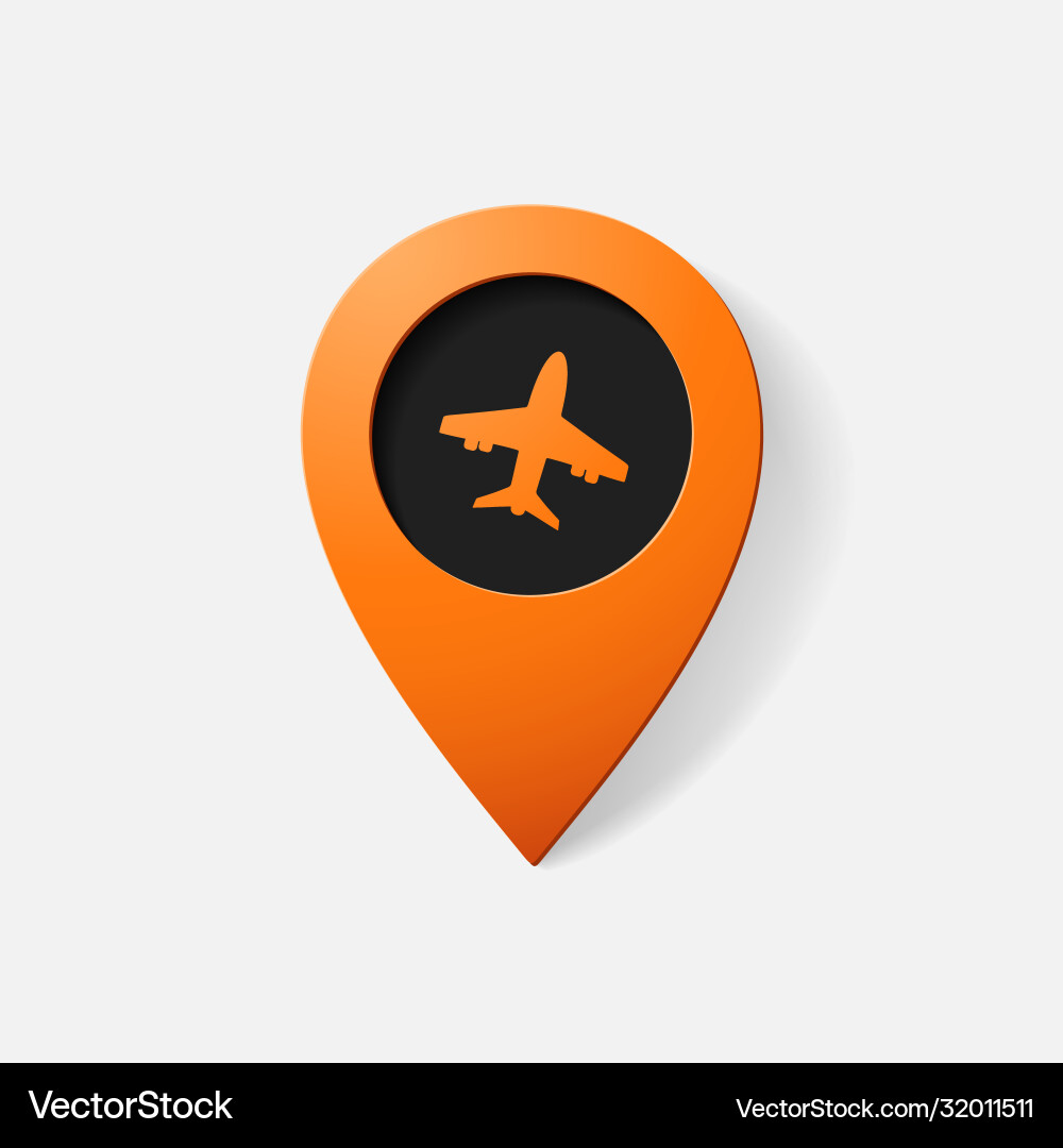 Realistic color pointer plane Realistic color pointer plane vector image