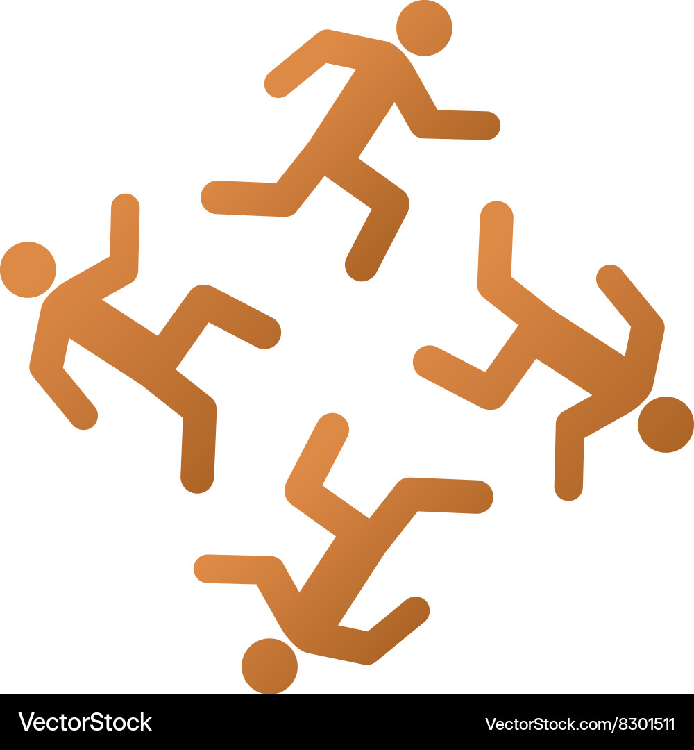 Running Men Icon - Gradient vector image