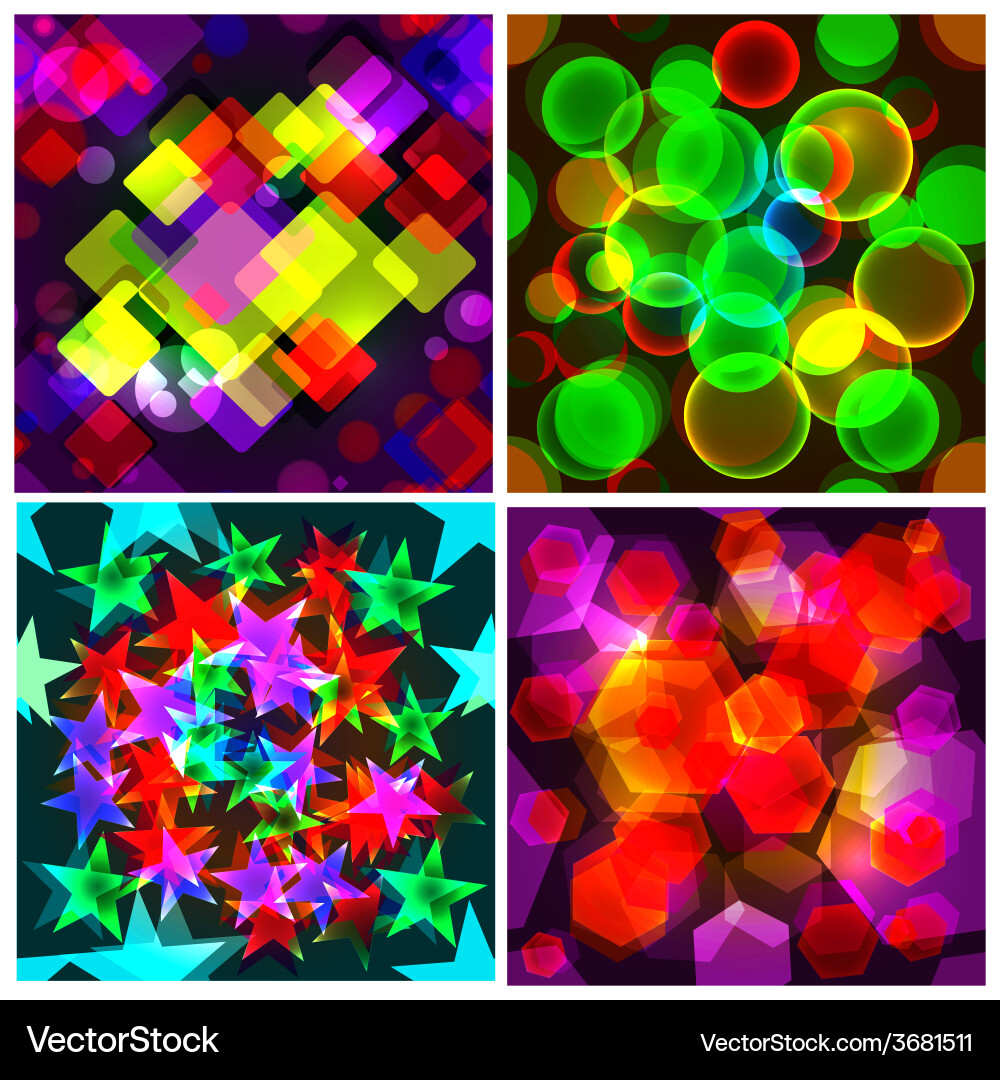 Set of 4 seamless patterns the abstract colourful vector image