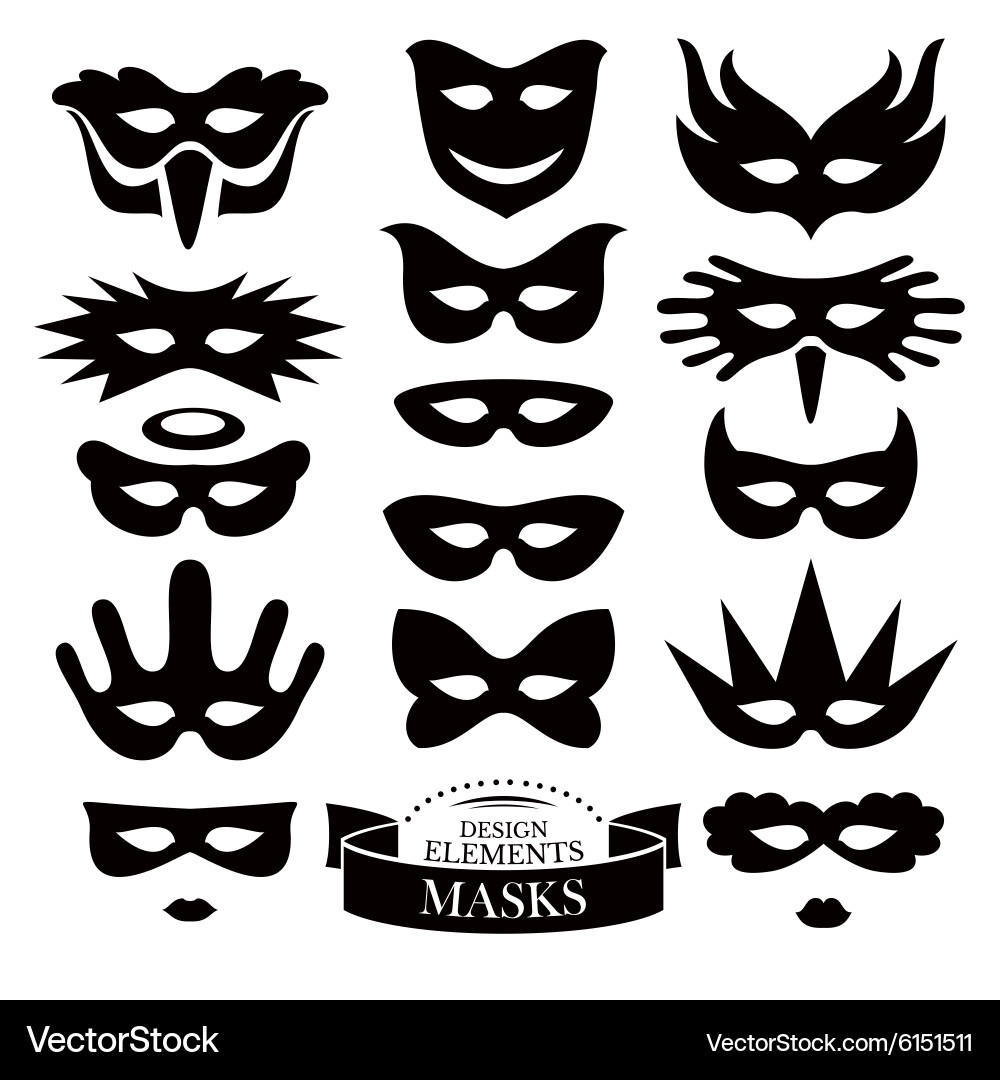 Set of different masks Vector Image