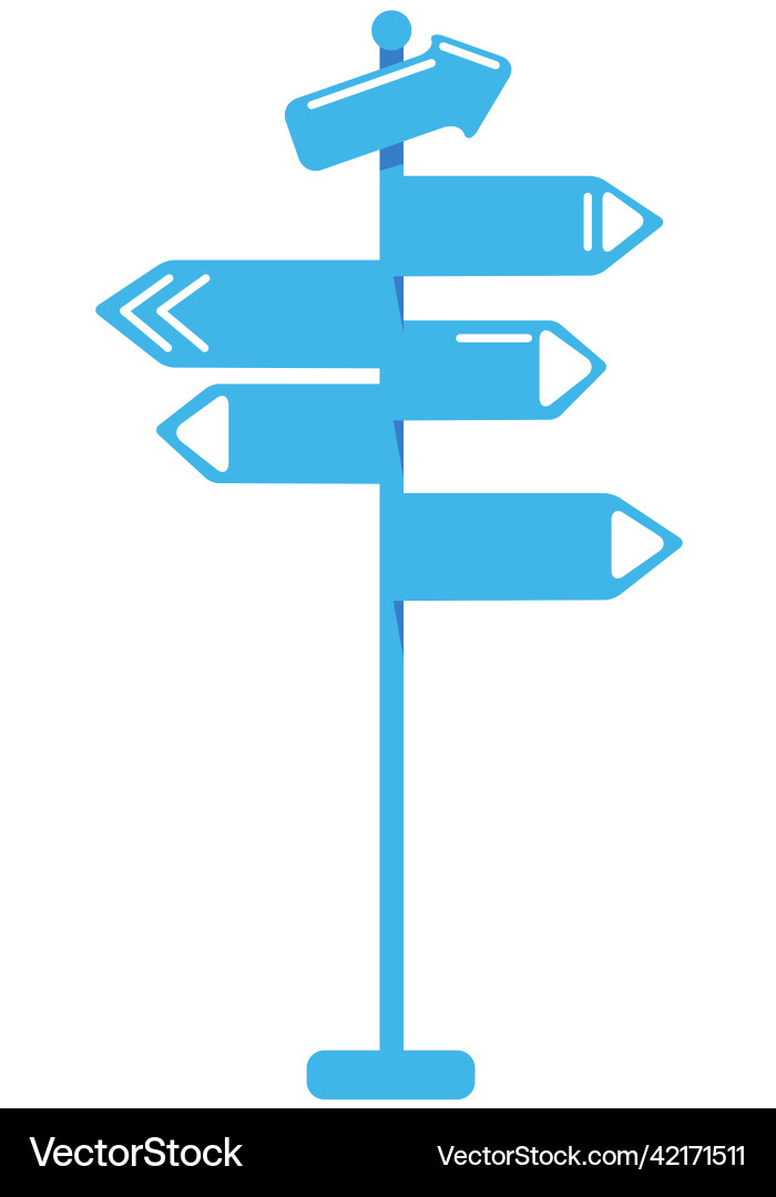 Street pointers semi flat color object Street pointers semi flat color object vector image